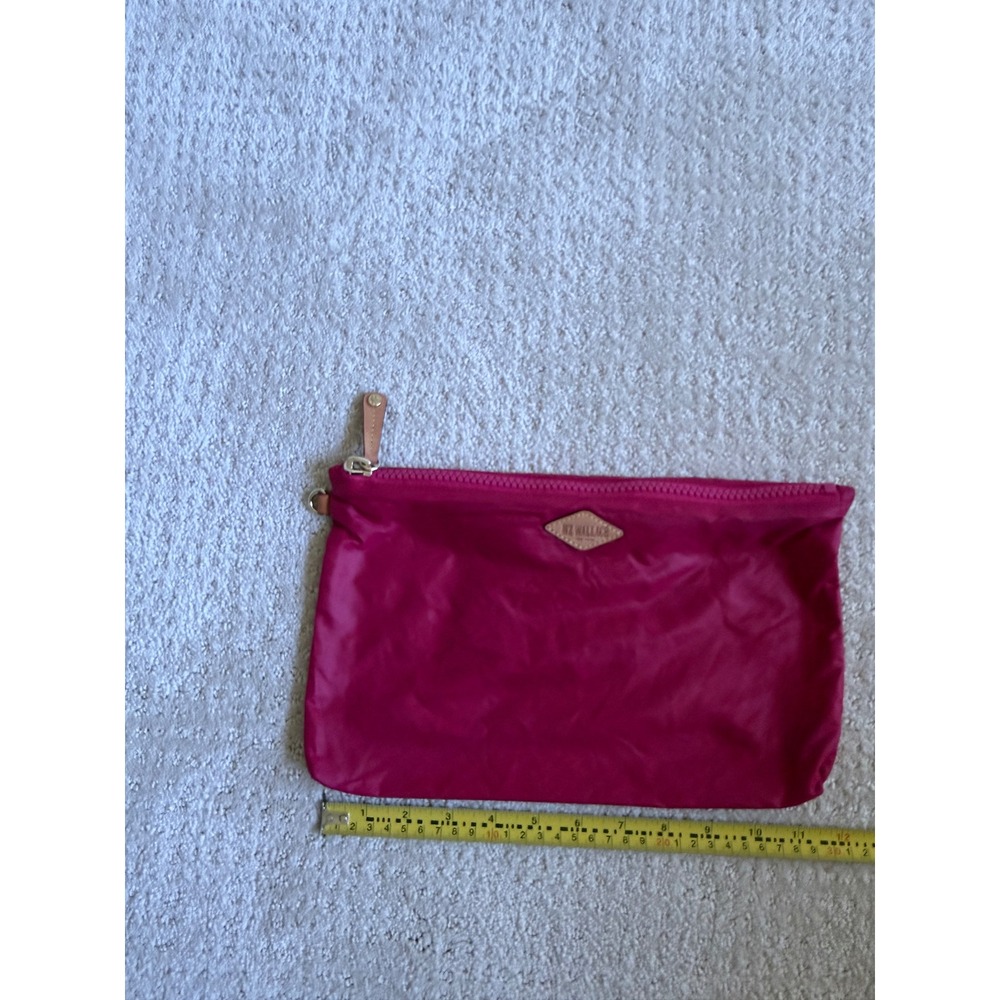 MZ Wallace Nylon Pouch Women OS Pink Zippered Travel Cosmetic Clutch Bag